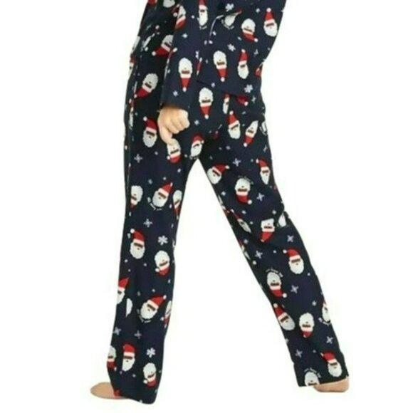 Old Navy Flannel Pants Pajamas Blue Walnut Santa Womans XXL JJ3422 - Picture 2 of 3